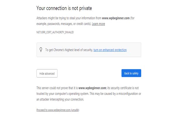 Your Connection is Not Private